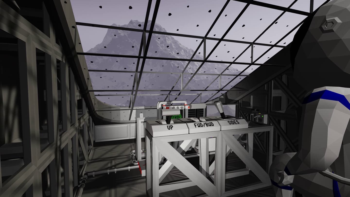 Official screenshot of labeled controls inside a modular ship.